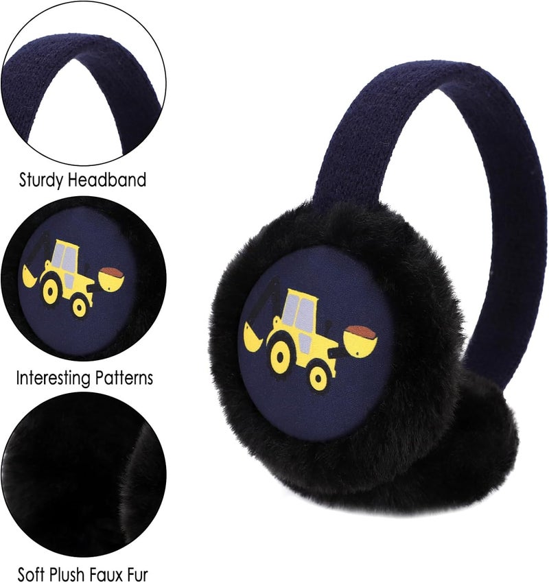 BUTITNOW Toddler Kids Knit Dinosaur Earmuffs Soft Plush Comfortable Winter Outdoor Ear Warmers for Boys Girls - Image 2